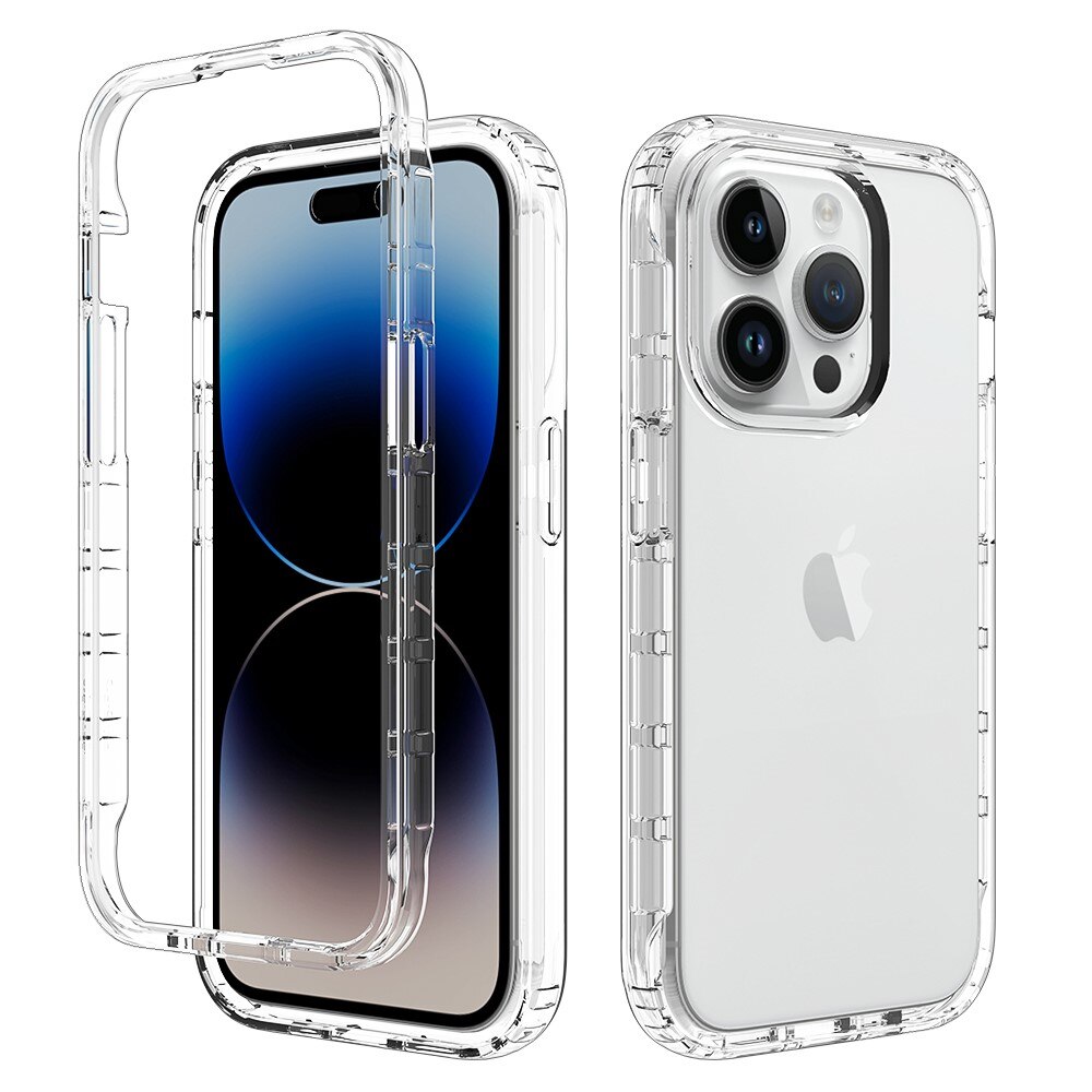 Cover protezione totale iPhone 15 Pro trasparente