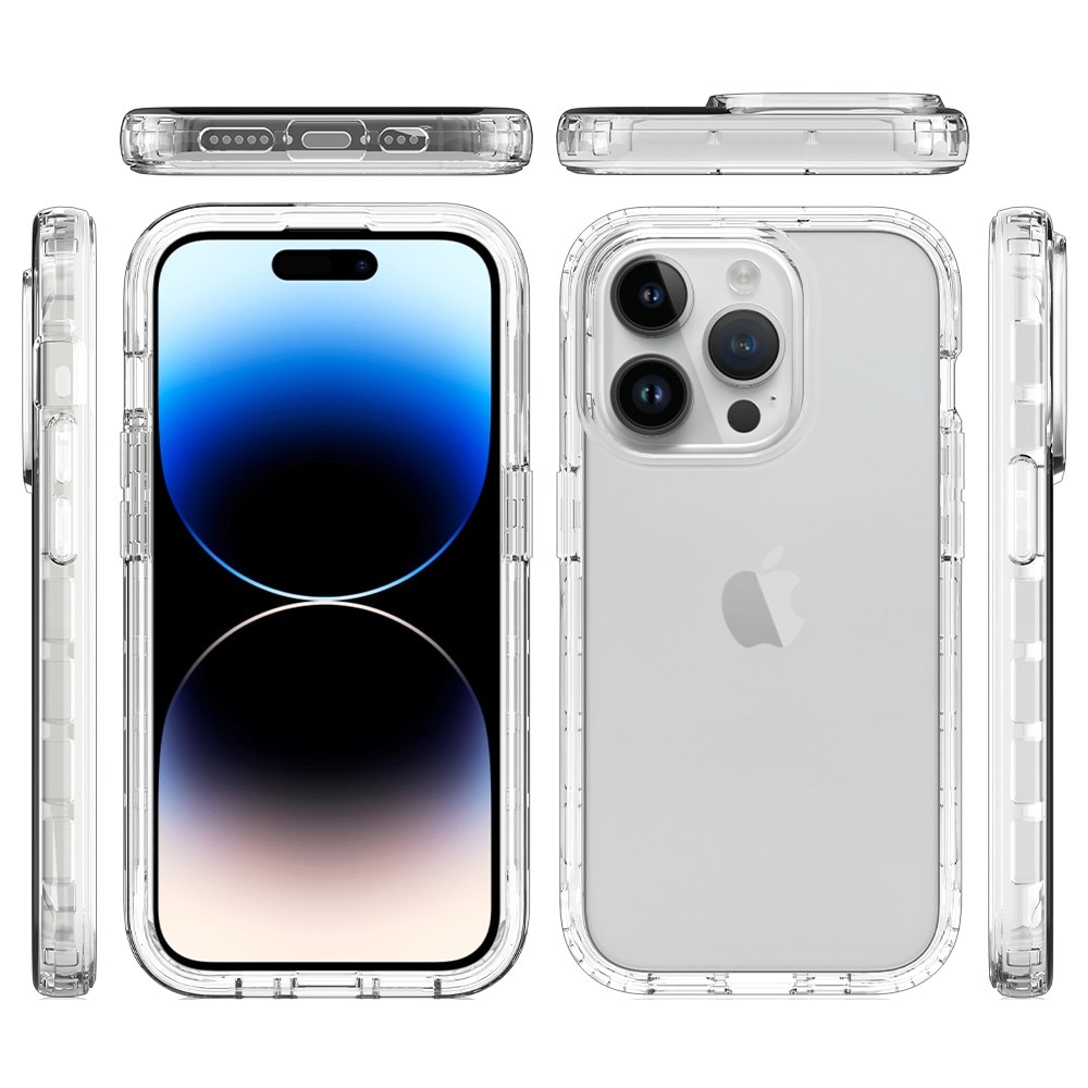 Cover protezione totale iPhone 15 Pro trasparente