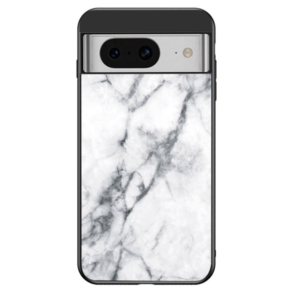 Custodia in vetro temperato Google Pixel 8 marmo bianco