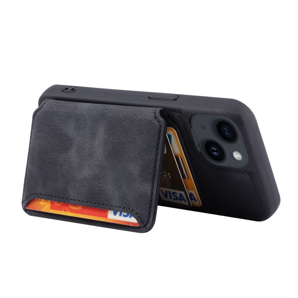 Cover con portacarte Multi-slot anti-RFID iPhone 15 nero