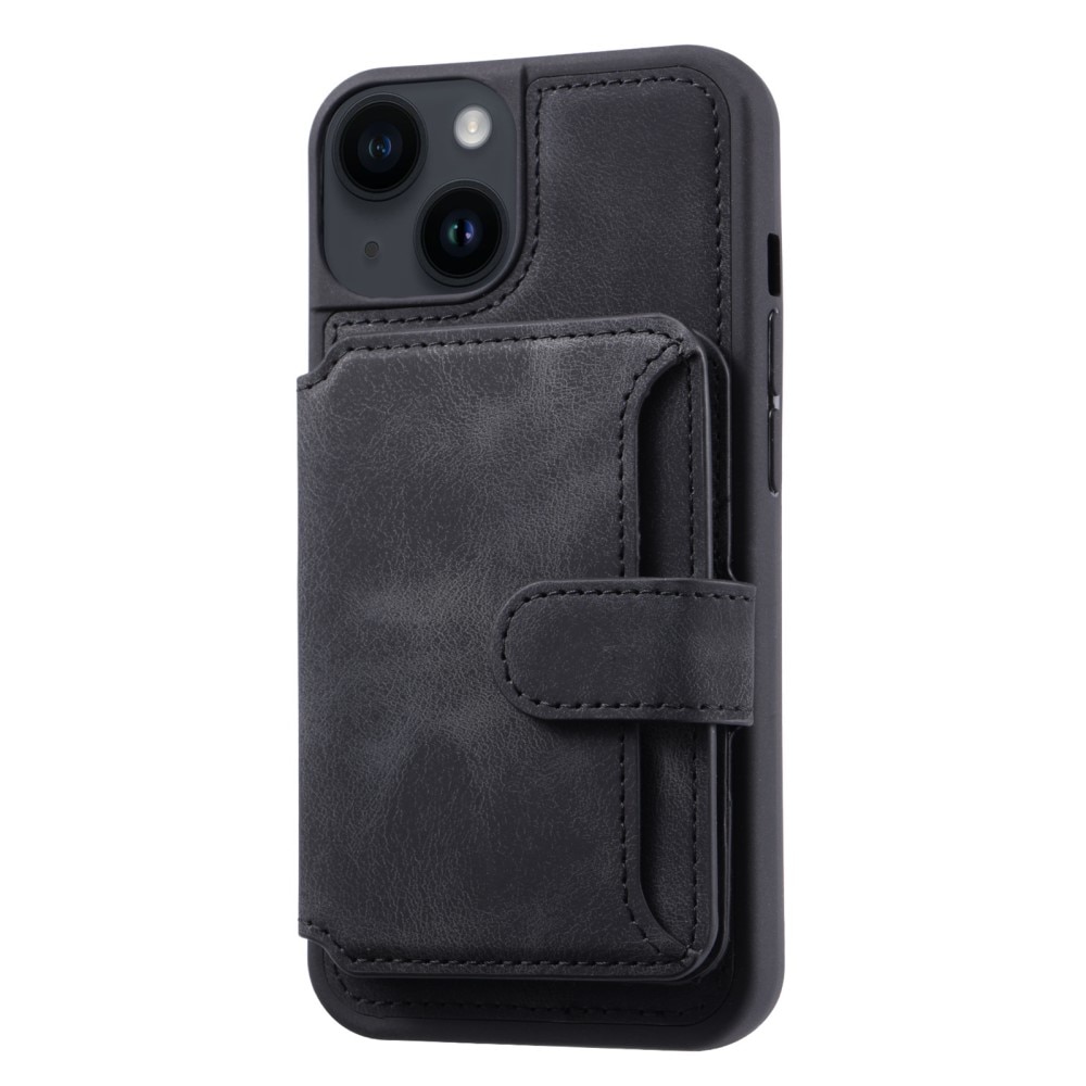 Cover con portacarte Multi-slot anti-RFID iPhone 15 nero