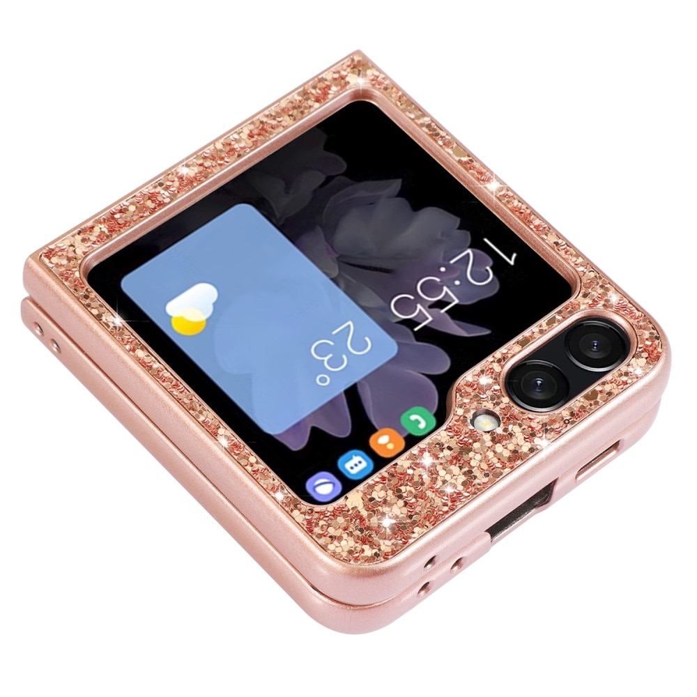Cover Luccichio Samsung Galaxy Z Flip 5, oro rosa