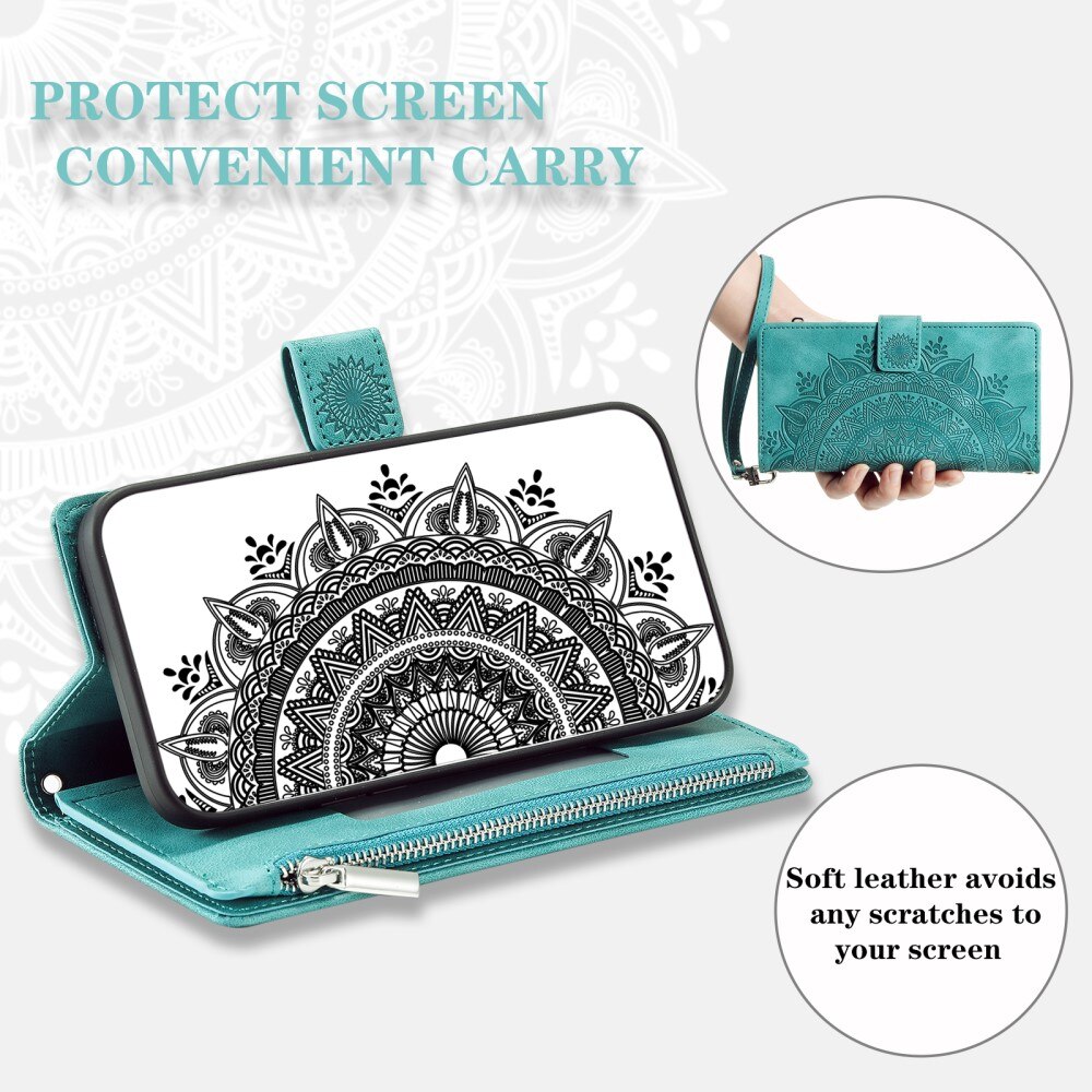 Borsa a portafoglio Mandala Samsung Galaxy S23 FE, verde