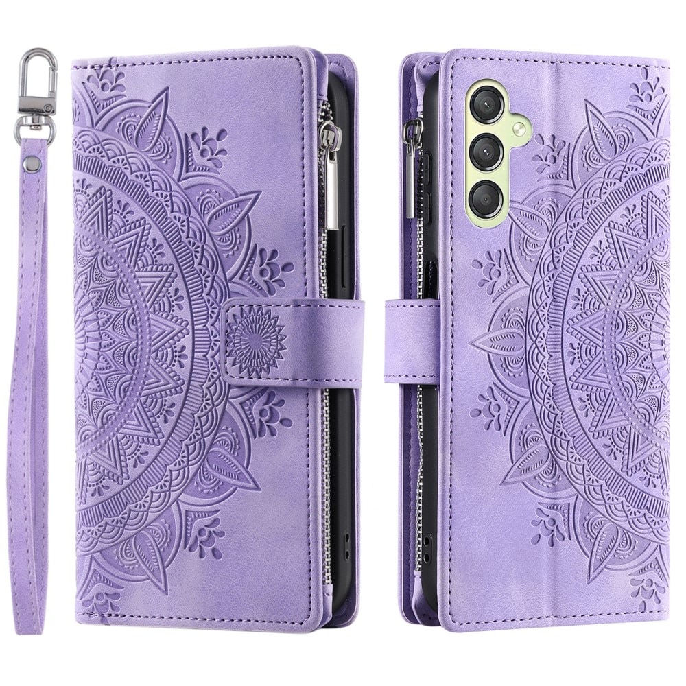 Borsa a portafoglio Mandala Samsung Galaxy S23 FE, viola