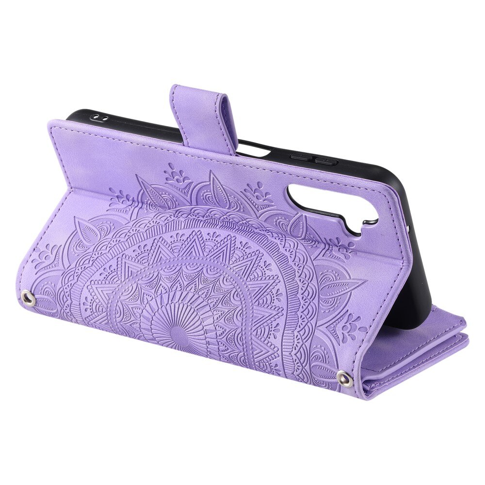 Borsa a portafoglio Mandala Samsung Galaxy S23 FE, viola