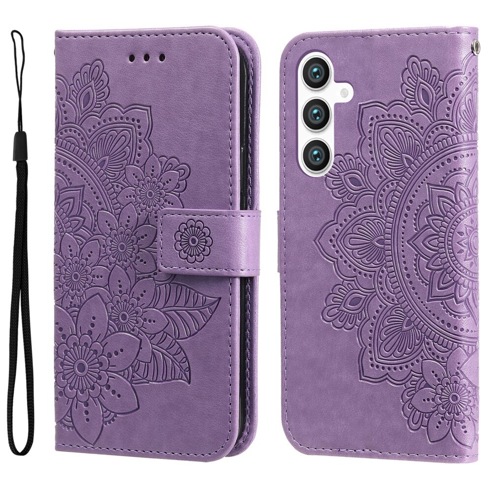 Custodia in pelle Mandala Samsung Galaxy S23 FE viola