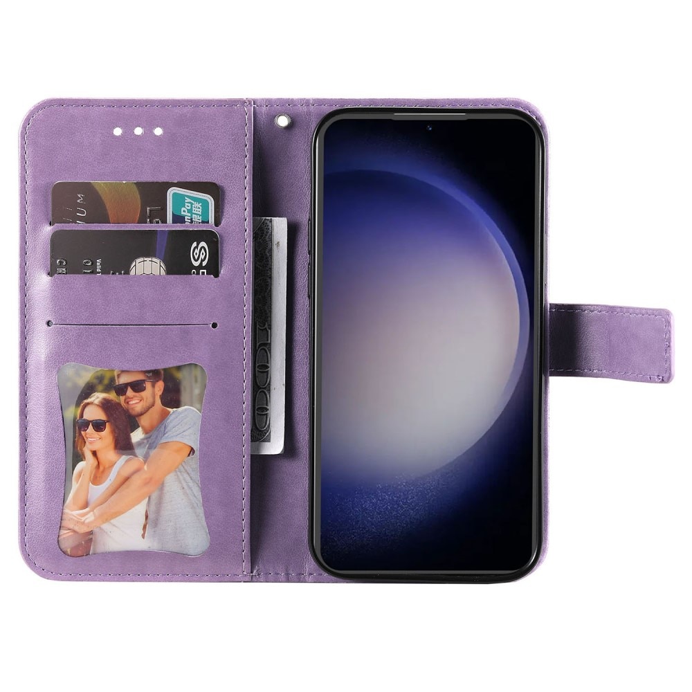 Custodia in pelle Mandala Samsung Galaxy S23 FE viola