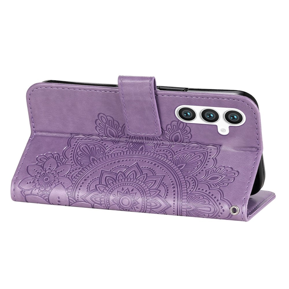 Custodia in pelle Mandala Samsung Galaxy S23 FE viola