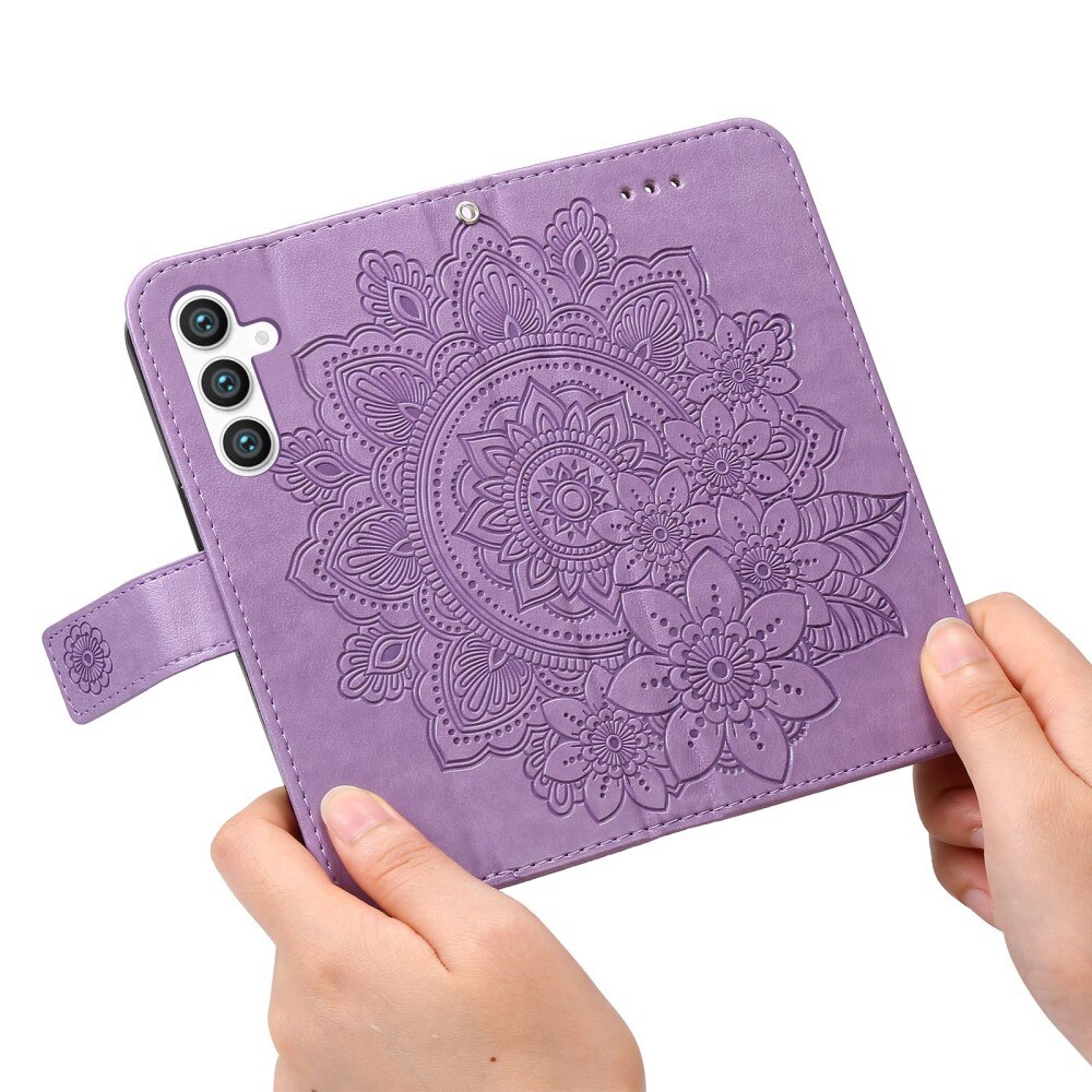 Custodia in pelle Mandala Samsung Galaxy S23 FE viola