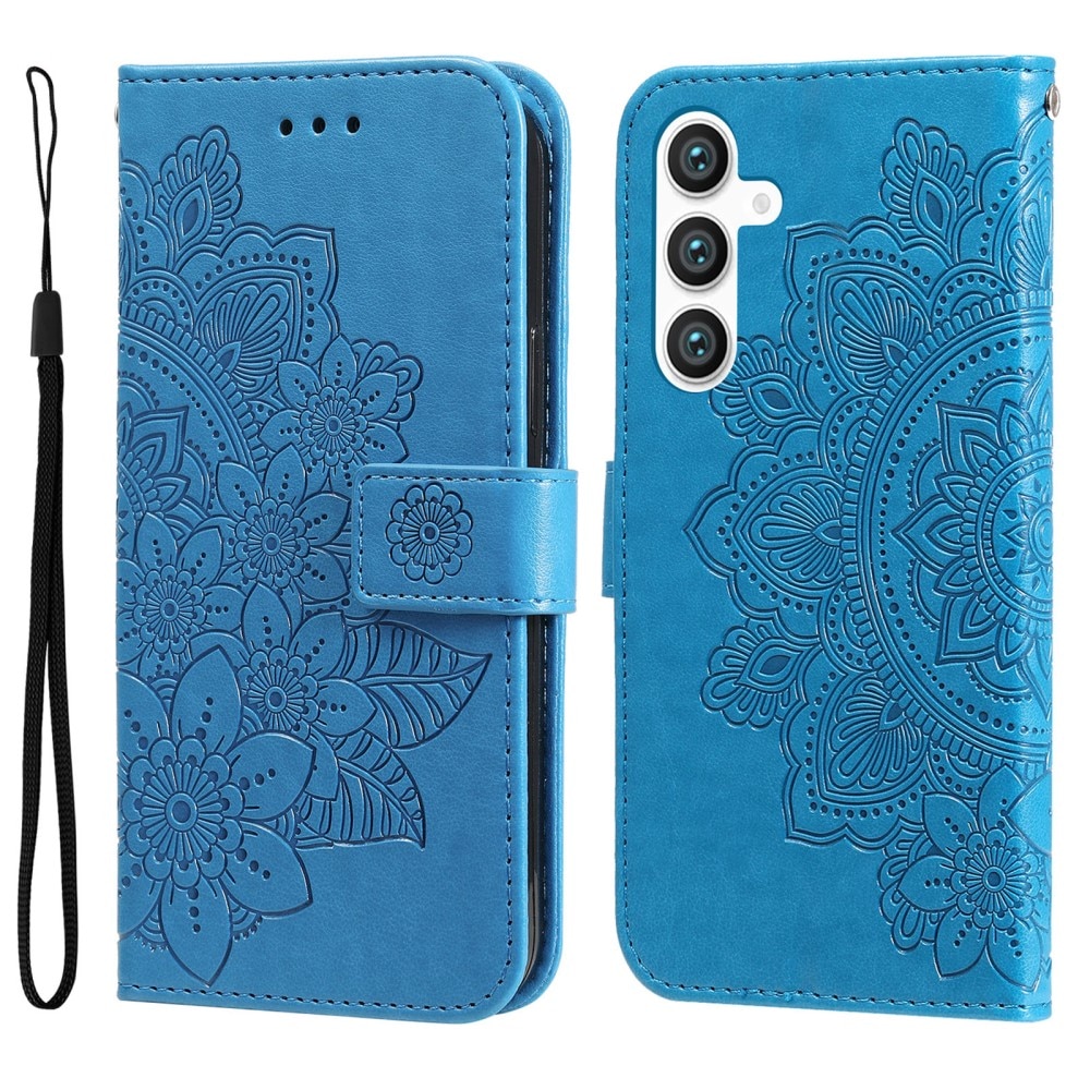 Custodia in pelle Mandala Samsung Galaxy S23 FE blu