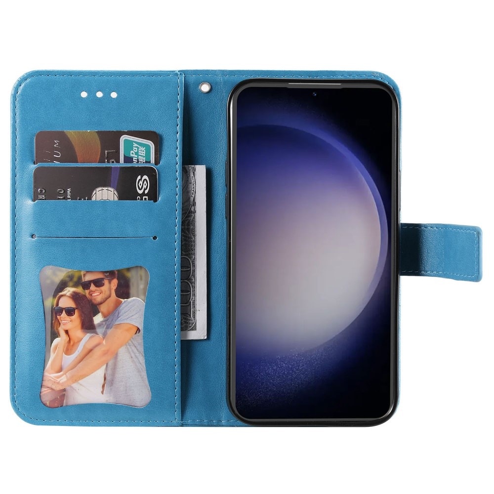 Custodia in pelle Mandala Samsung Galaxy S23 FE blu