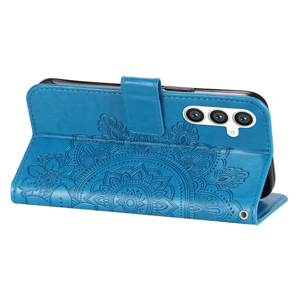 Custodia in pelle Mandala Samsung Galaxy S23 FE blu