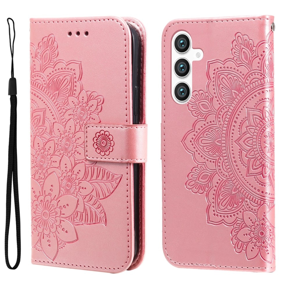 Custodia in pelle Mandala Samsung Galaxy S23 FE rosa