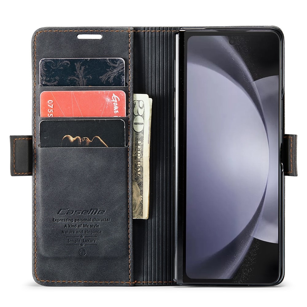 Custodie a portafoglio sottili Samsung Galaxy Z Fold 5 nero
