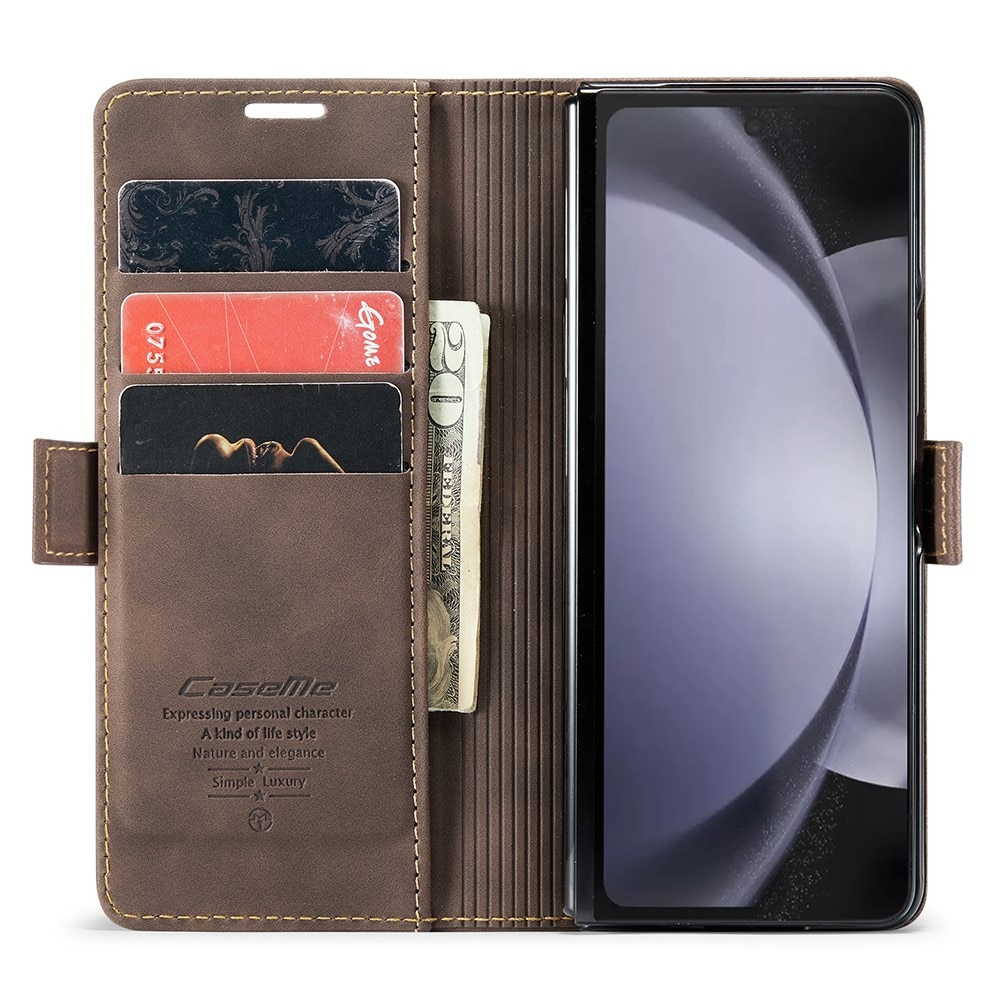 Custodie a portafoglio sottili Samsung Galaxy Z Fold 6 marrone