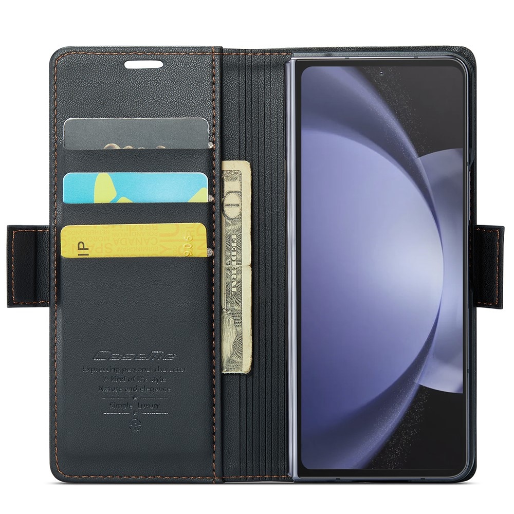 Custodie a portafoglio sottili anti-RFID Samsung Galaxy Z Fold 5 nero