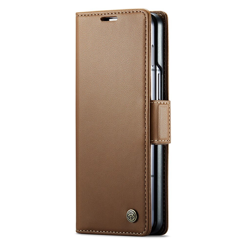 Custodie a portafoglio sottili anti-RFID Samsung Galaxy Z Fold 5 marrone