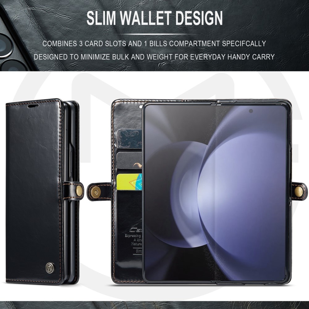 Custodia in pelle Samsung Galaxy Z Fold 5 nero