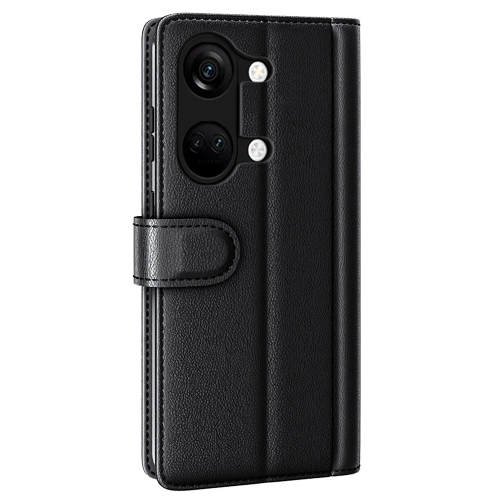 Custodia a portafoglio in vera pelle OnePlus Nord 3, nero