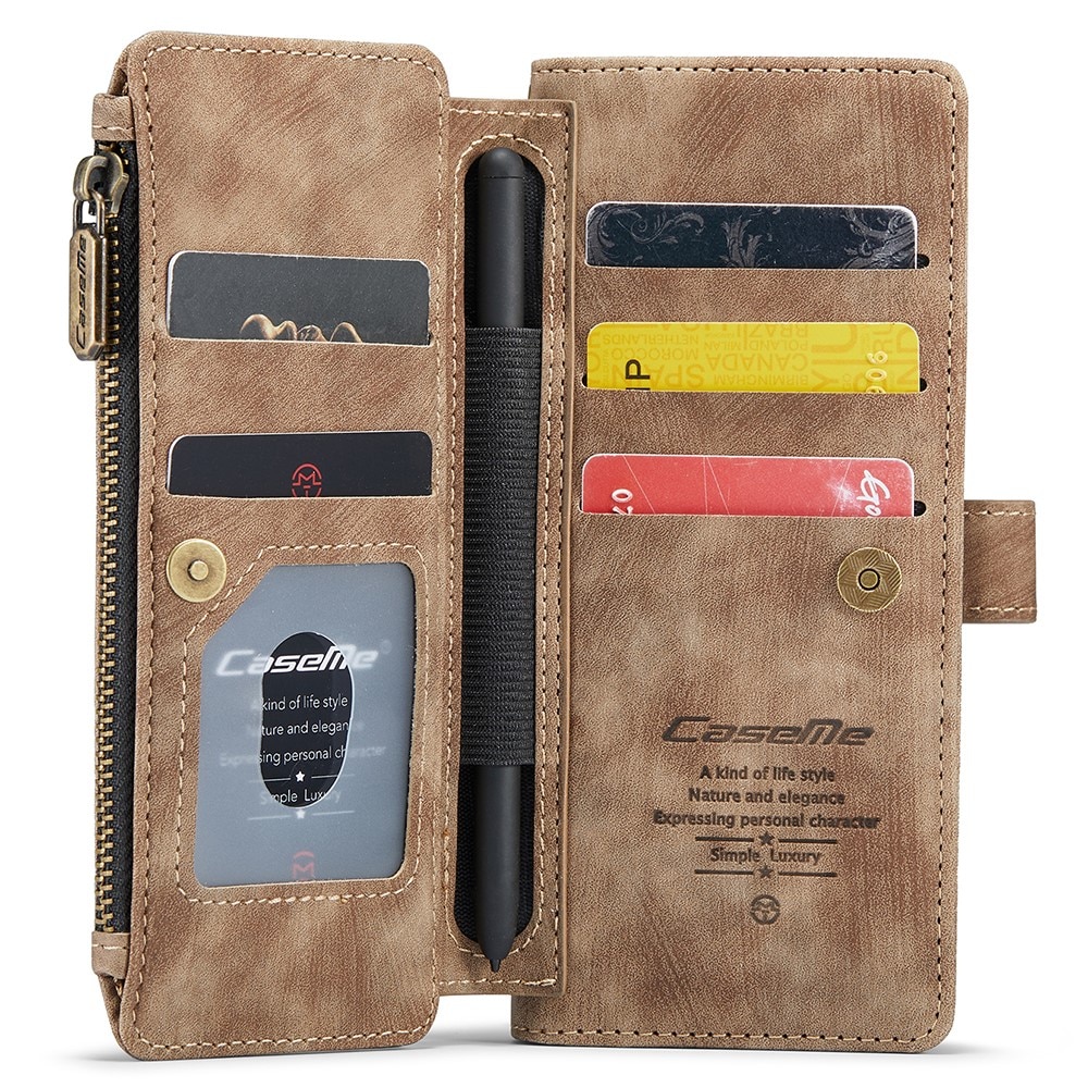 Custodie a portafoglio Zipper Samsung Galaxy Z Fold 5 marrone