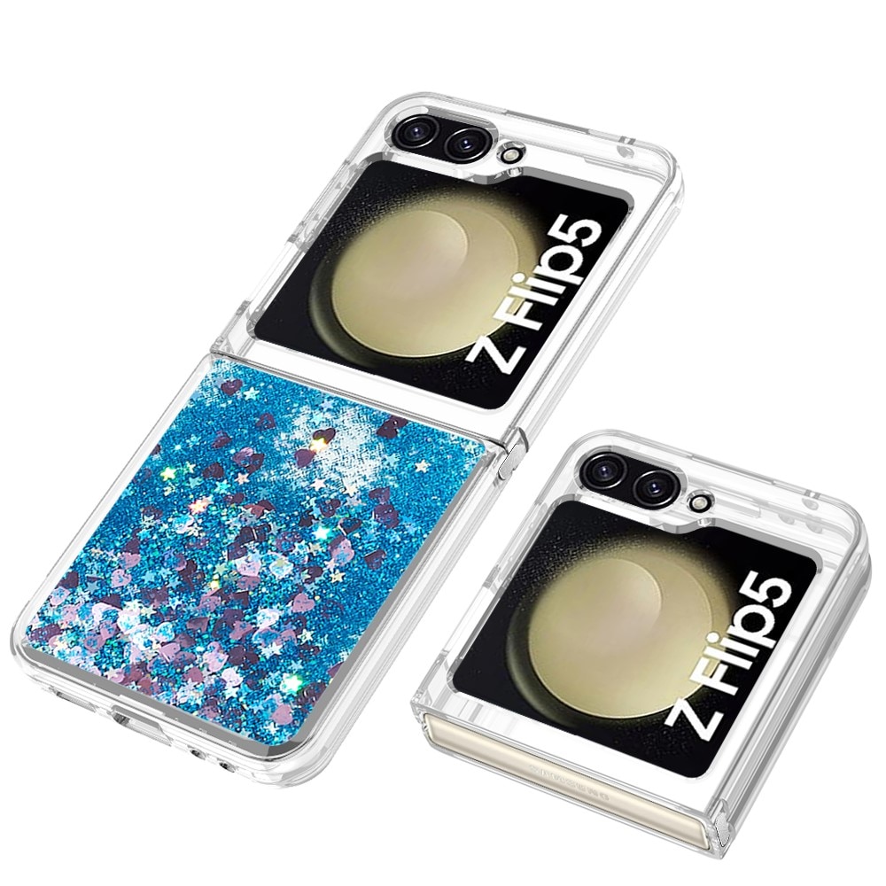 Cover Glitter Powder TPU Samsung Galaxy Z Flip 5 blu