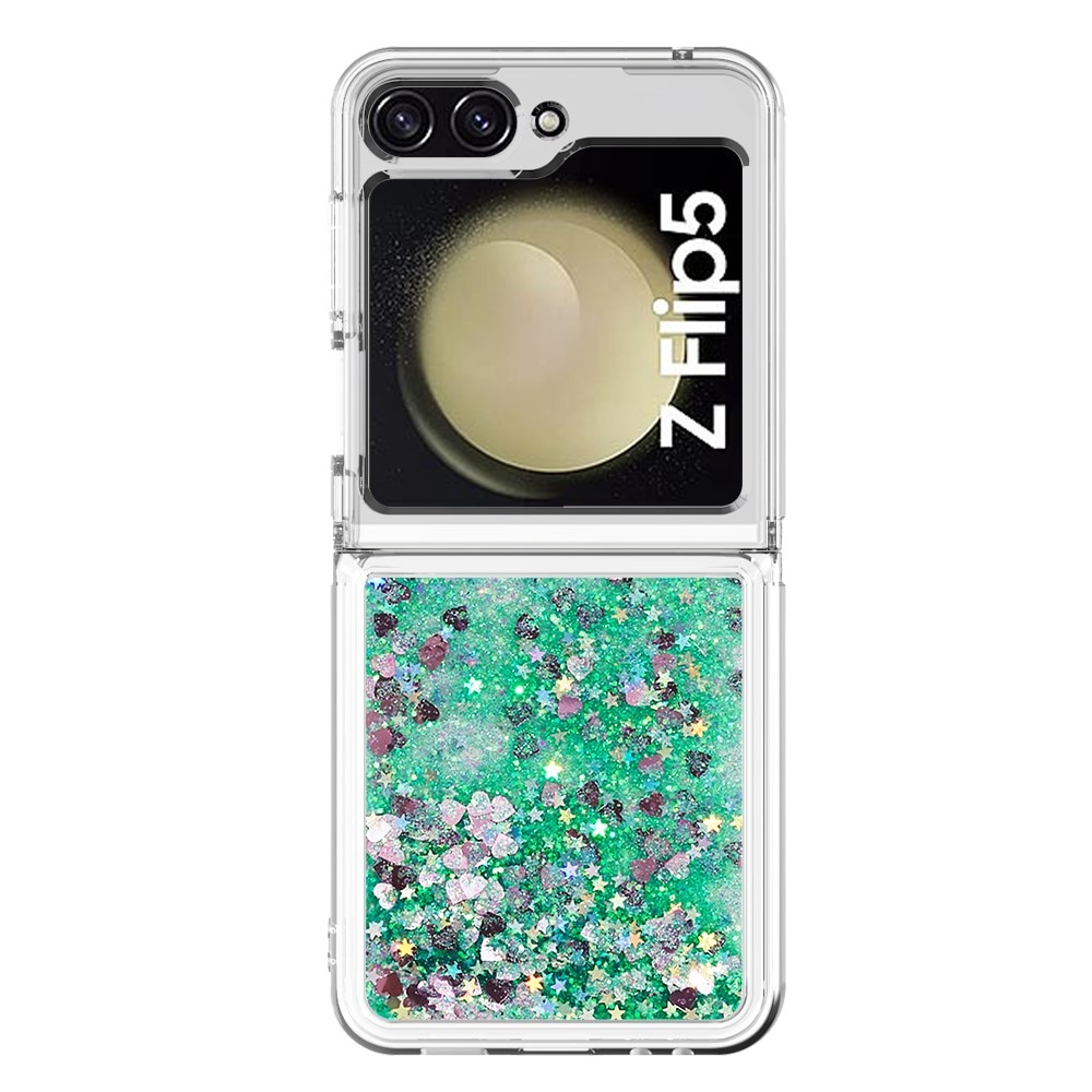 Cover Glitter Powder TPU Samsung Galaxy Z Flip 5 verde