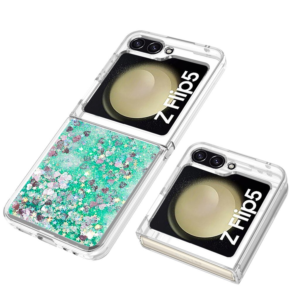 Cover Glitter Powder TPU Samsung Galaxy Z Flip 5 verde