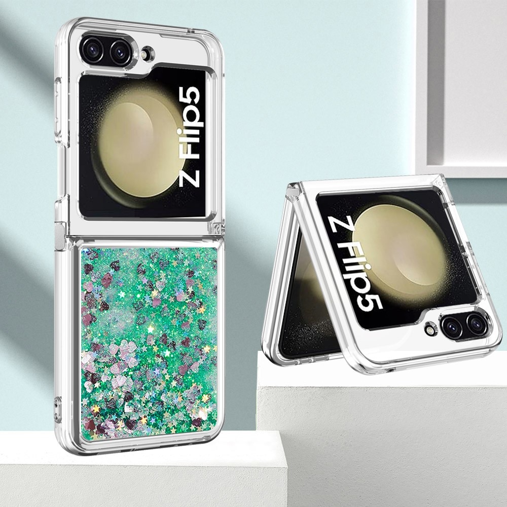 Cover Glitter Powder TPU Samsung Galaxy Z Flip 5 verde