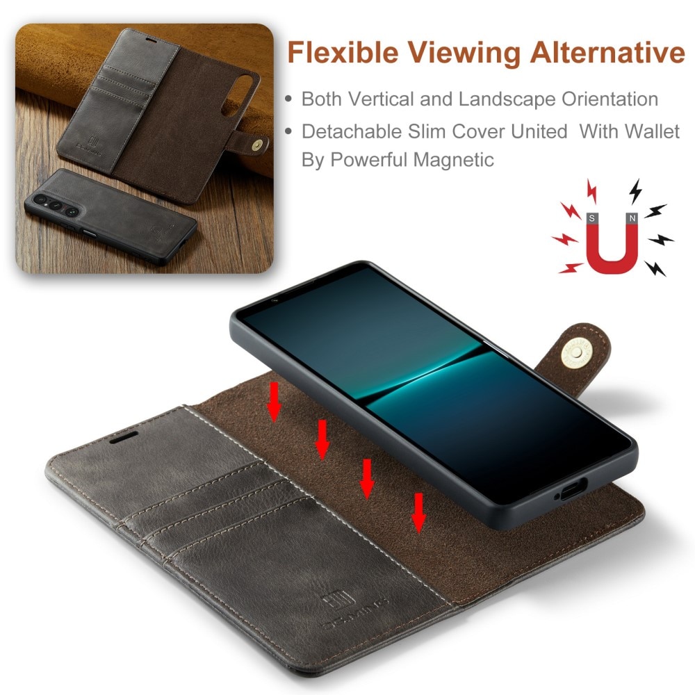 Cover portafoglio Magnet Wallet Sony Xperia 5 V Brown