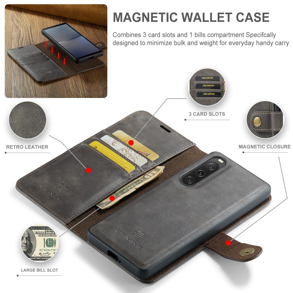 Cover portafoglio Magnet Wallet Sony Xperia 10 V Brown