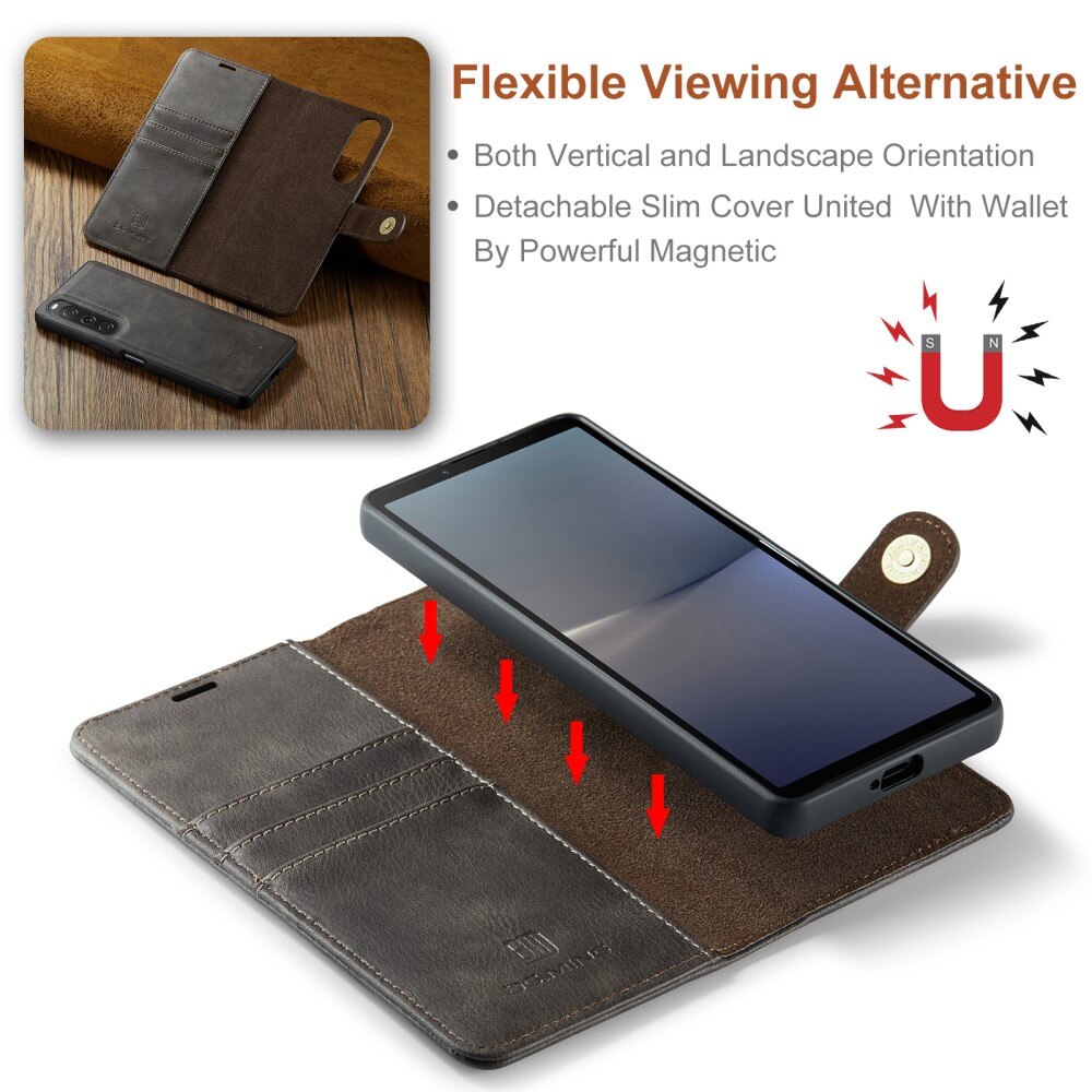 Cover portafoglio Magnet Wallet Sony Xperia 10 V Brown