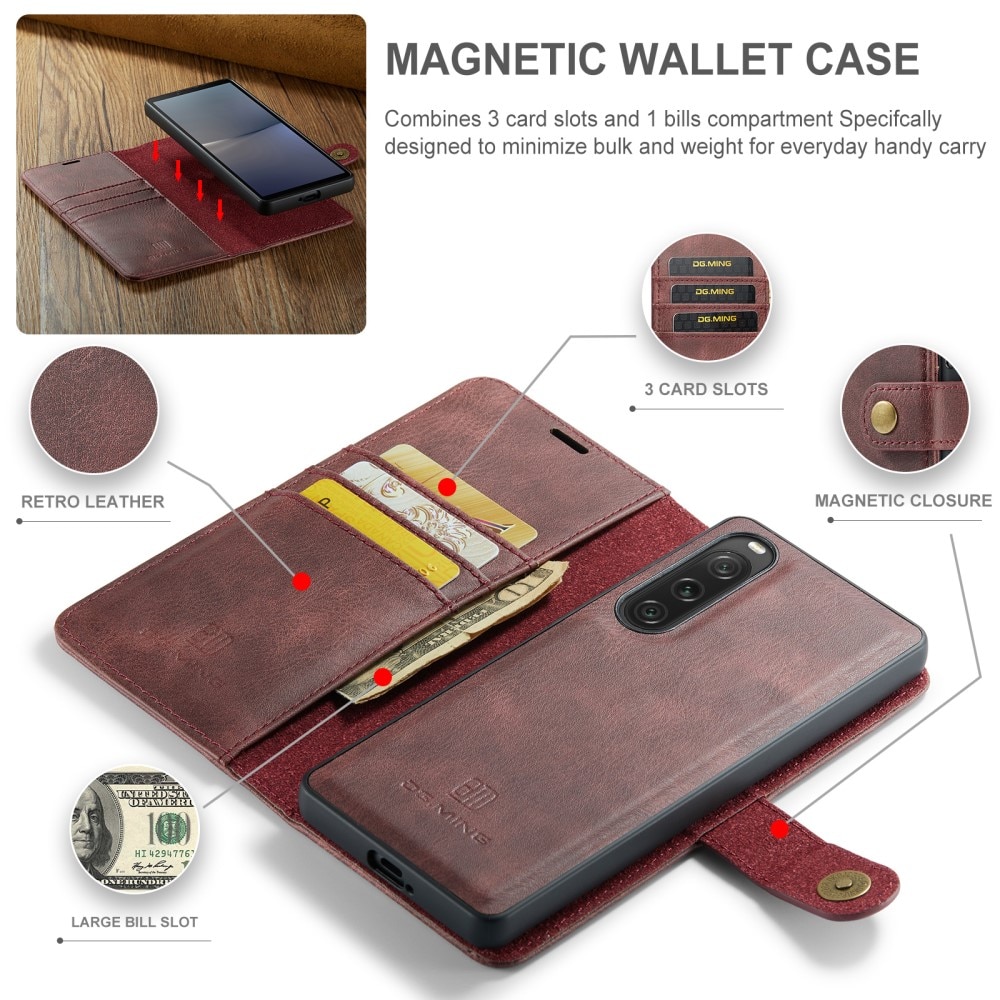 Cover portafoglio Magnet Wallet Sony Xperia 10 V Red