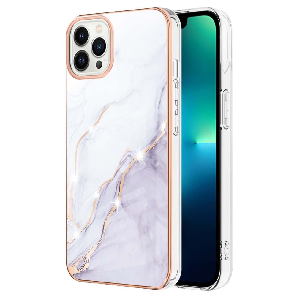 Cover TPU iPhone 15 Pro marmo bianco