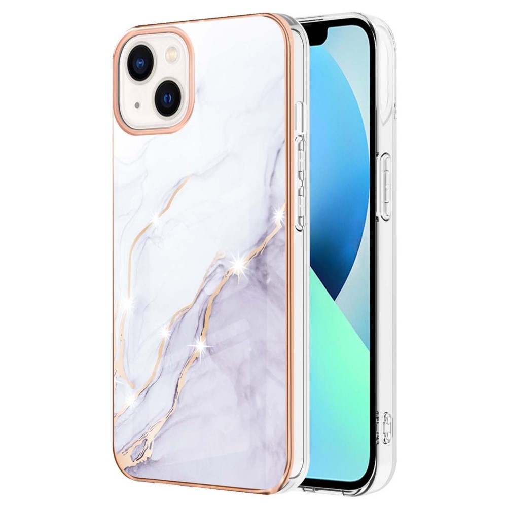 Cover TPU iPhone 15 Plus marmo bianco