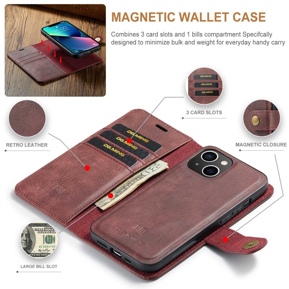 Cover portafoglio Magnet Wallet iPhone 15 Plus Red