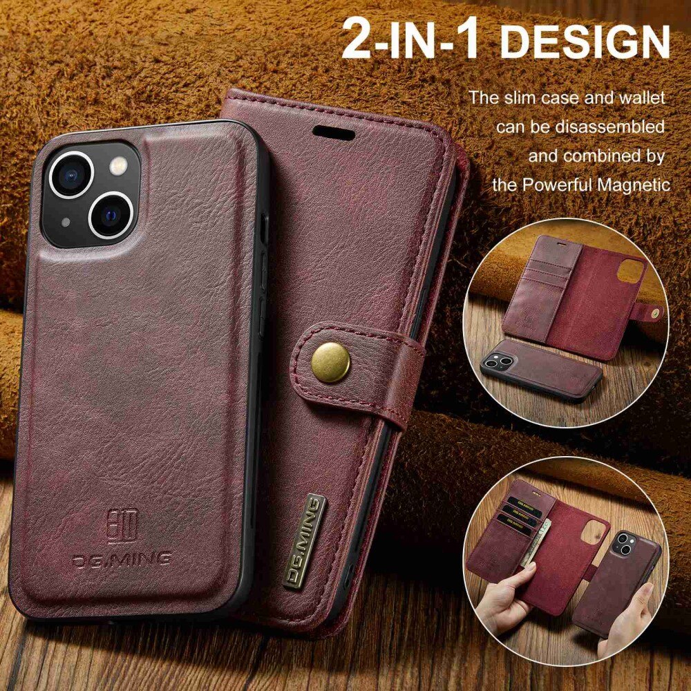 Cover portafoglio Magnet Wallet iPhone 15 Plus Rosso
