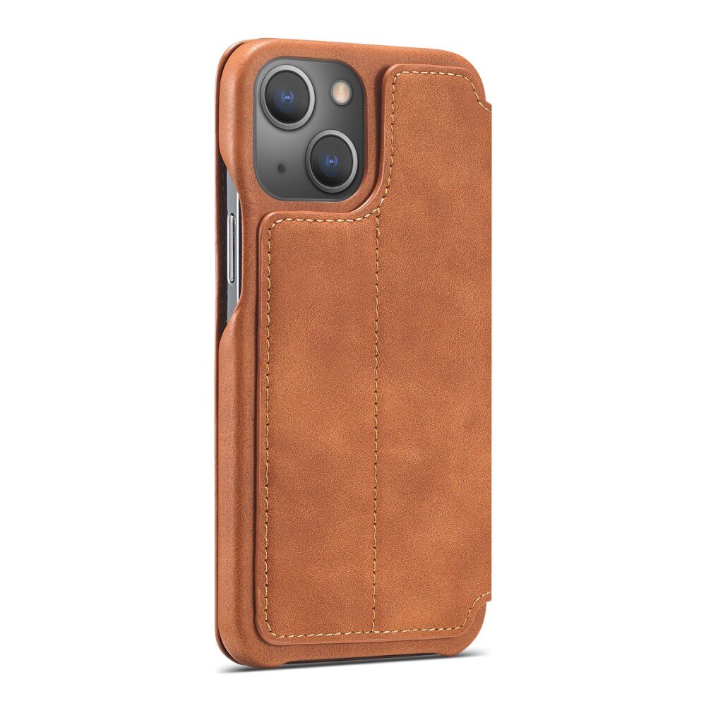 Custodie a portafoglio sottili iPhone 15 Plus cognac