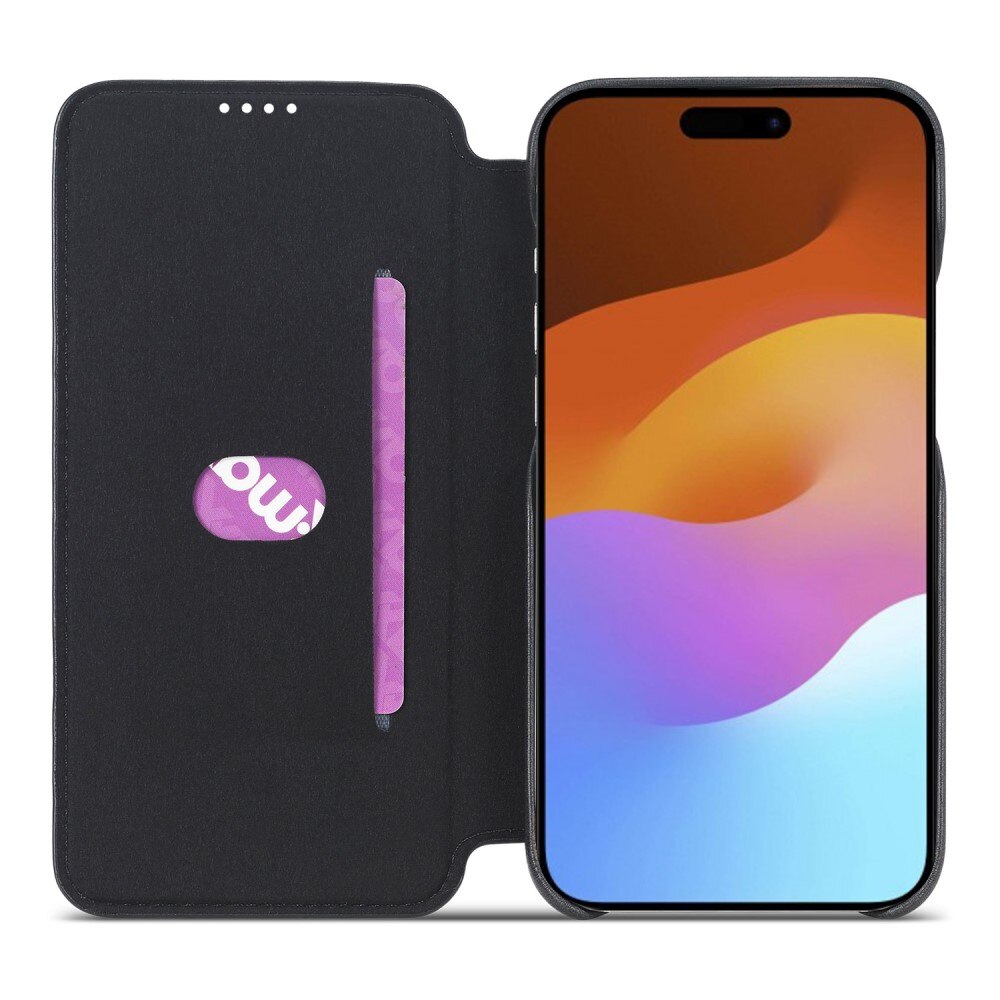 Custodie a portafoglio sottili iPhone 15 Plus nero