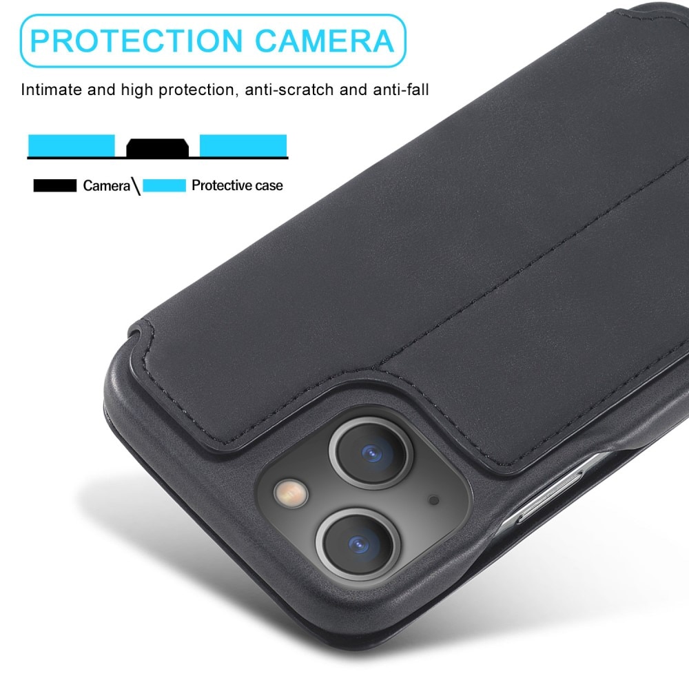 Custodie a portafoglio sottili iPhone 15 Plus nero