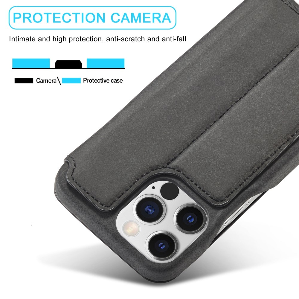 Custodie a portafoglio sottili iPhone 15 Pro Max nero