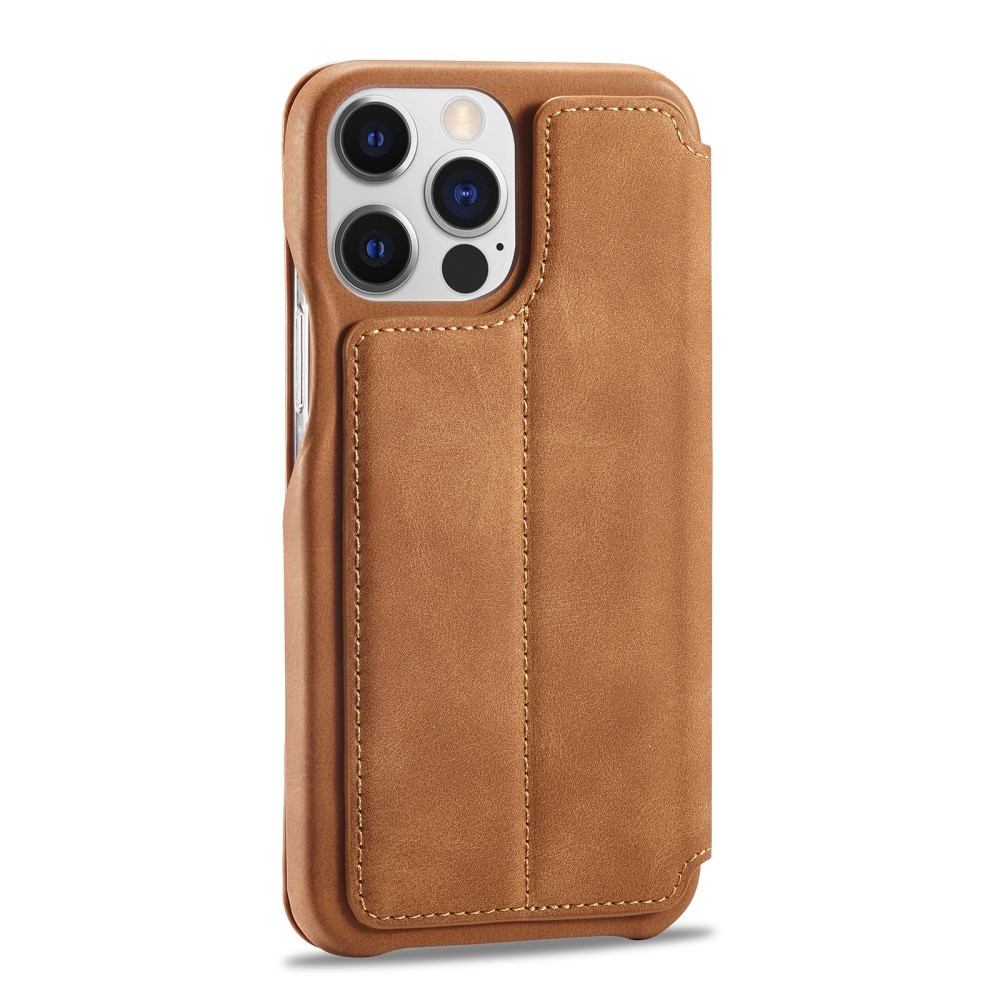 Custodie a portafoglio sottili iPhone 15 Pro cognac