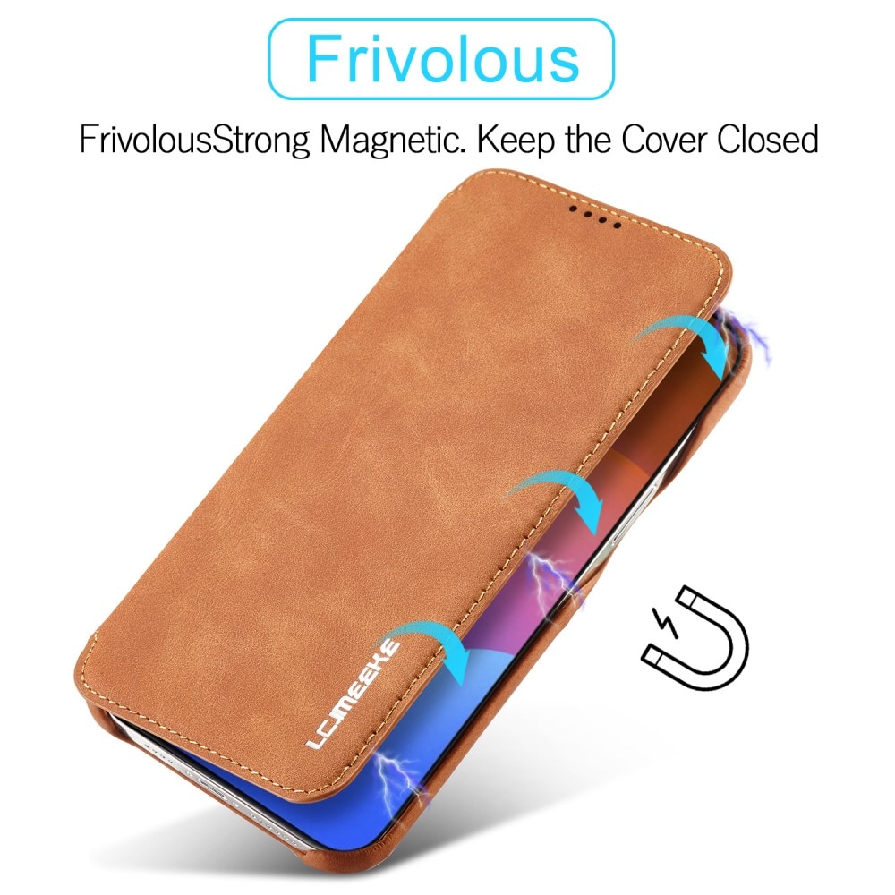 Custodie a portafoglio sottili iPhone 15 Pro cognac