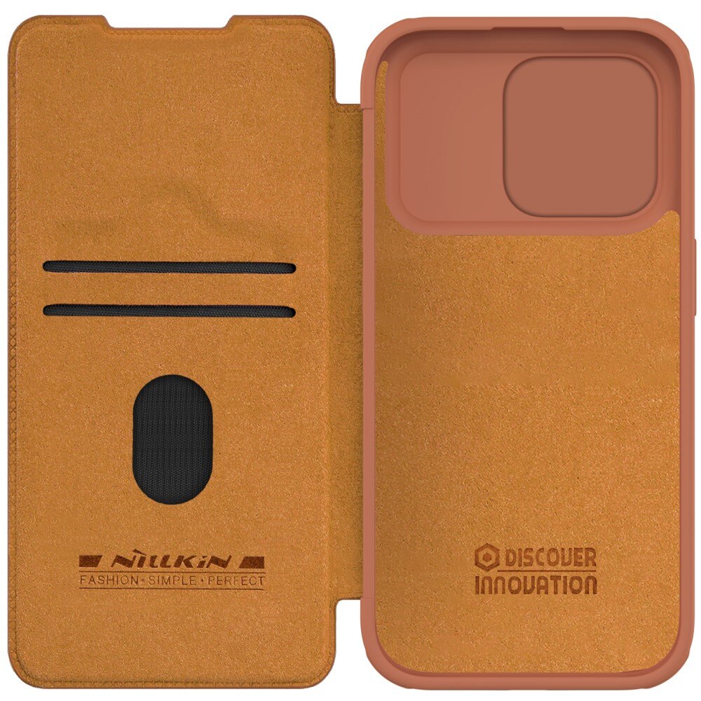 Cover Qin Pro CamShield iPhone 15 Pro Brown