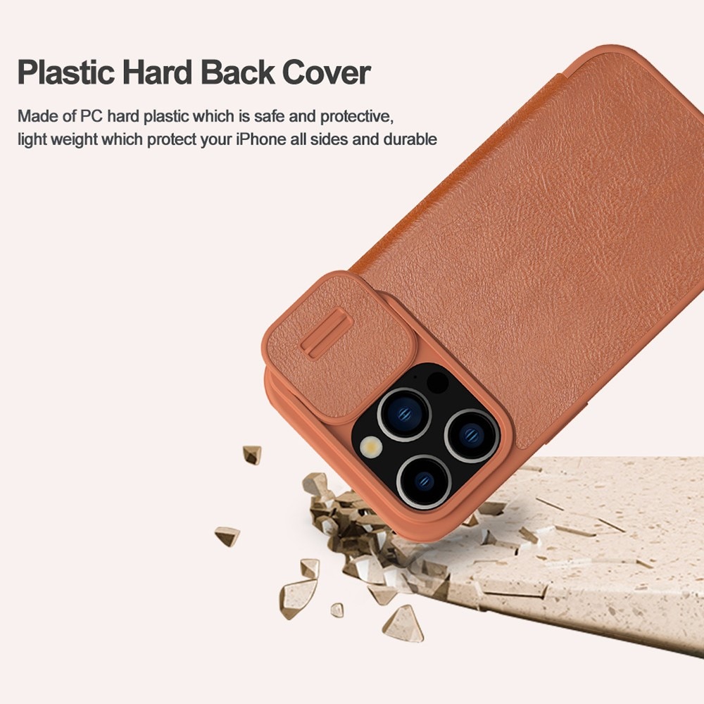 Cover Qin Pro CamShield iPhone 15 Pro Brown