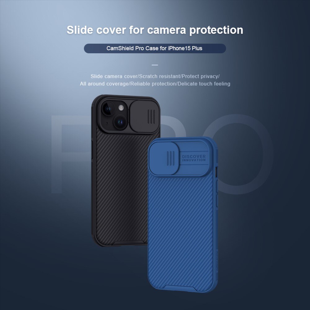 Cover CamShield iPhone 15 Blu