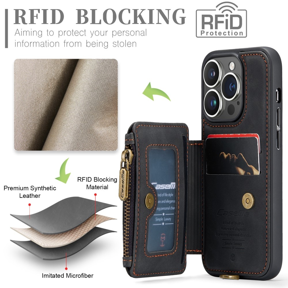 Cover Multi-Slot anti-RFID iPhone 15 Pro Max nero