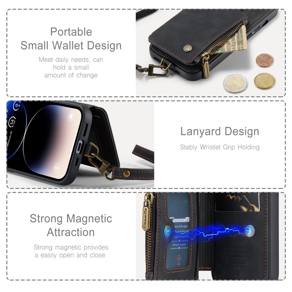 Cover Multi-Slot anti-RFID iPhone 15 Pro nero