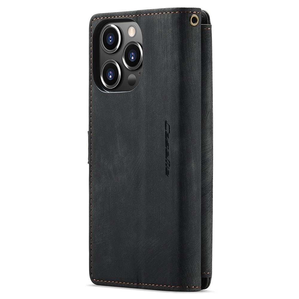 Custodie a portafoglio Zipper iPhone 15 Pro Max nero