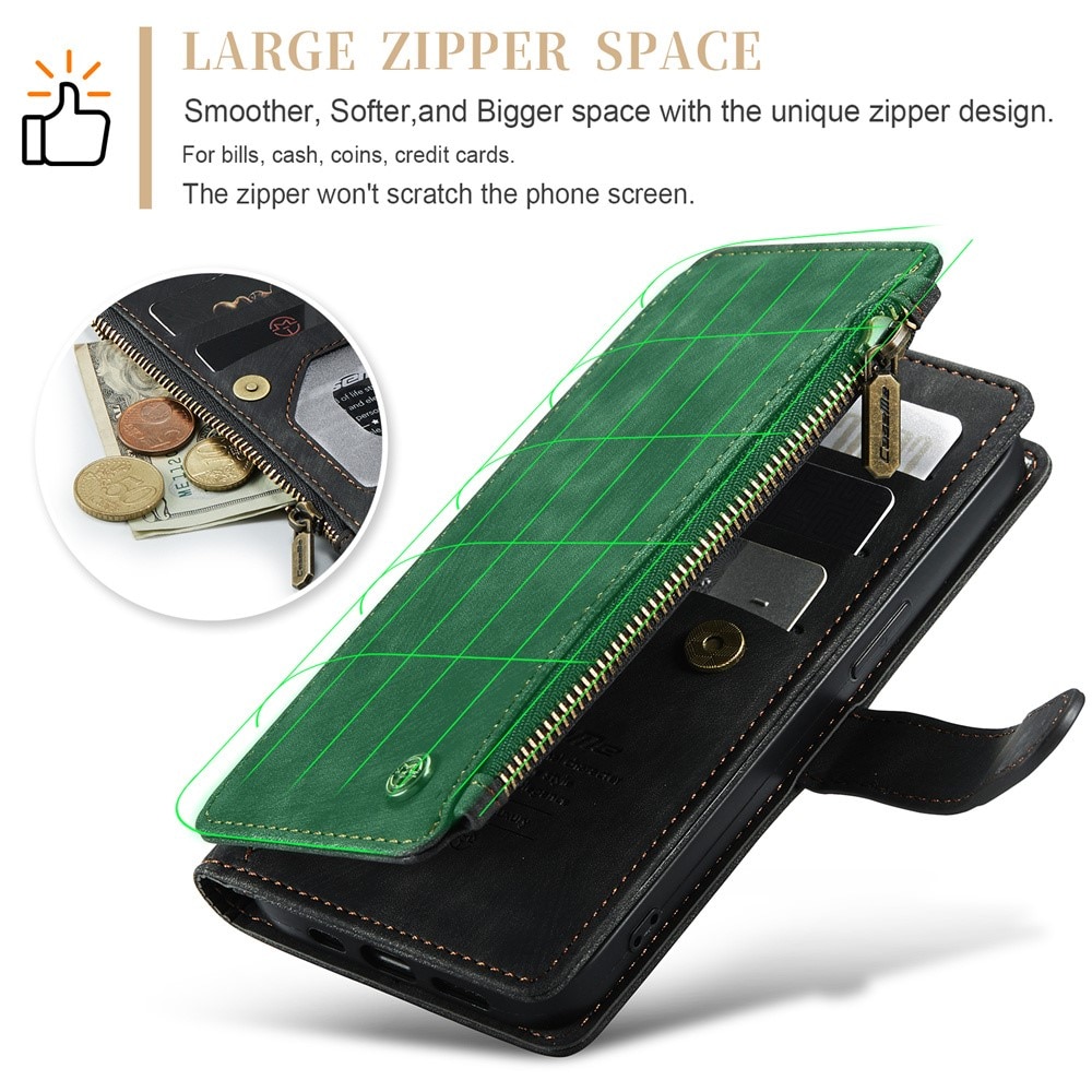Custodie a portafoglio Zipper iPhone 15 Nero