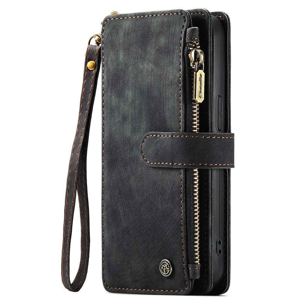 Custodie a portafoglio Zipper iPhone 15 Nero